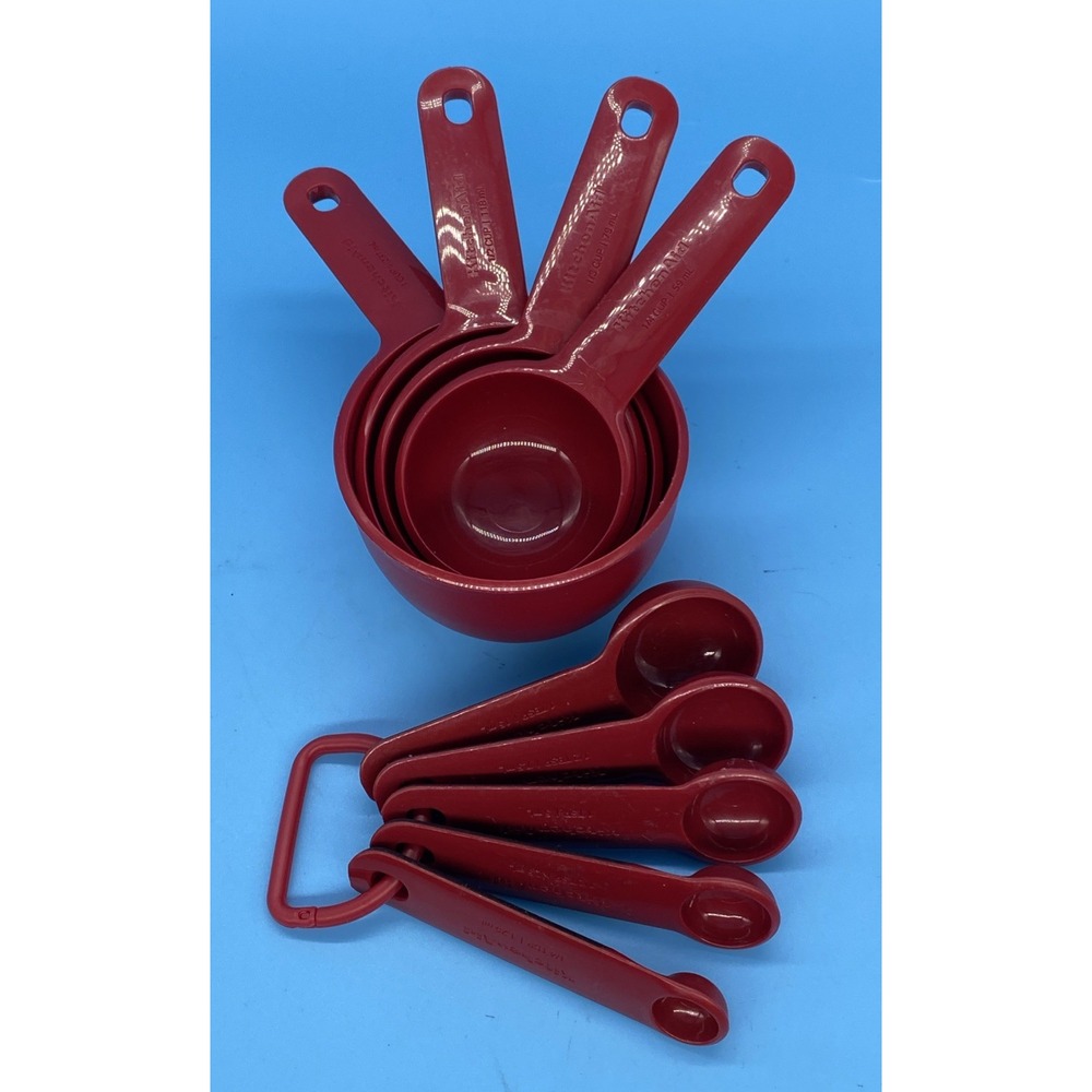 KitchenAid Plastic Measuring Cups & Spoons Set of 9